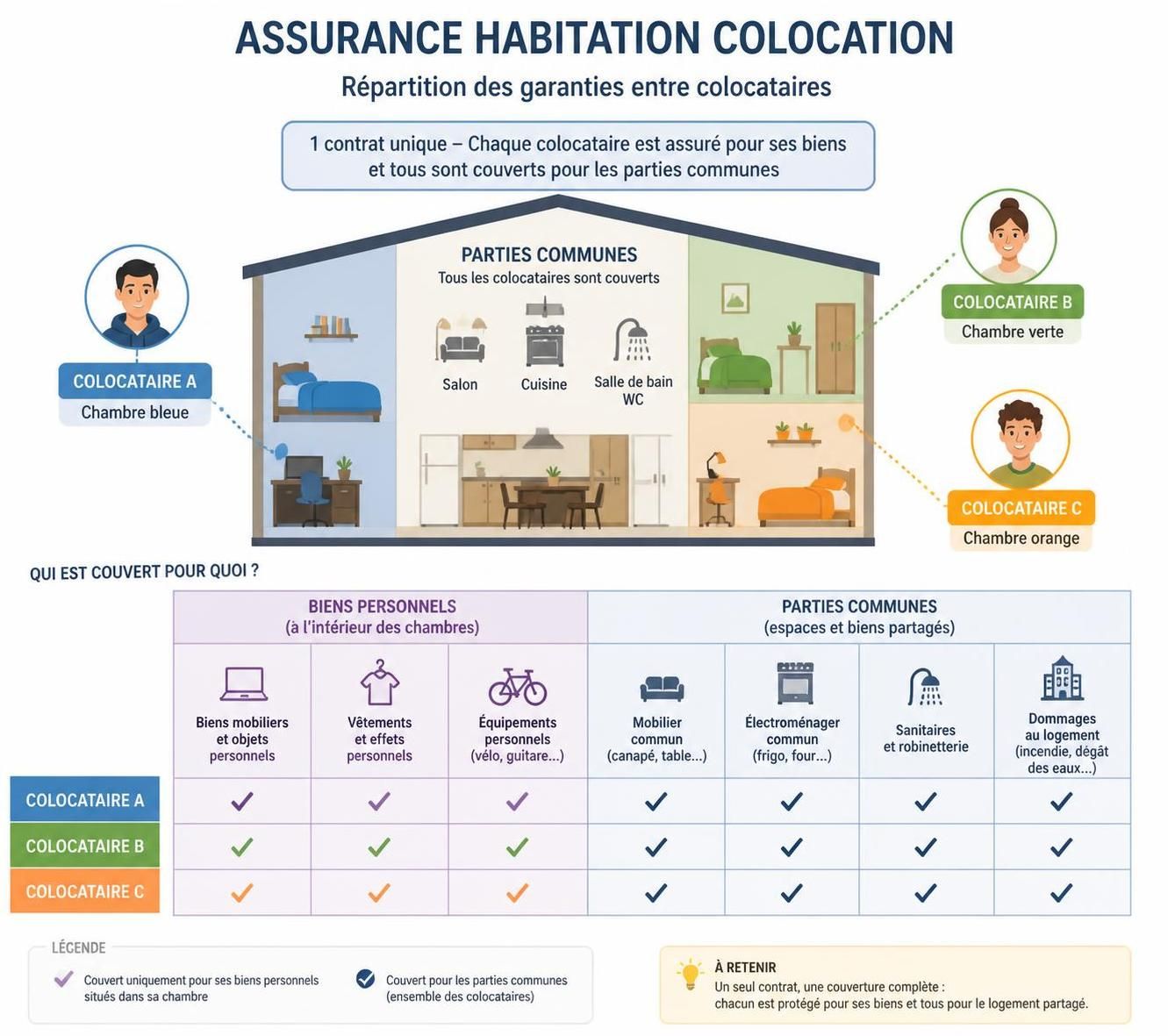 découvrez comment l'assurance habitation en colocation peut prévenir les conflits lors d'un sinistre et assurer une protection optimale pour tous les colocataires.